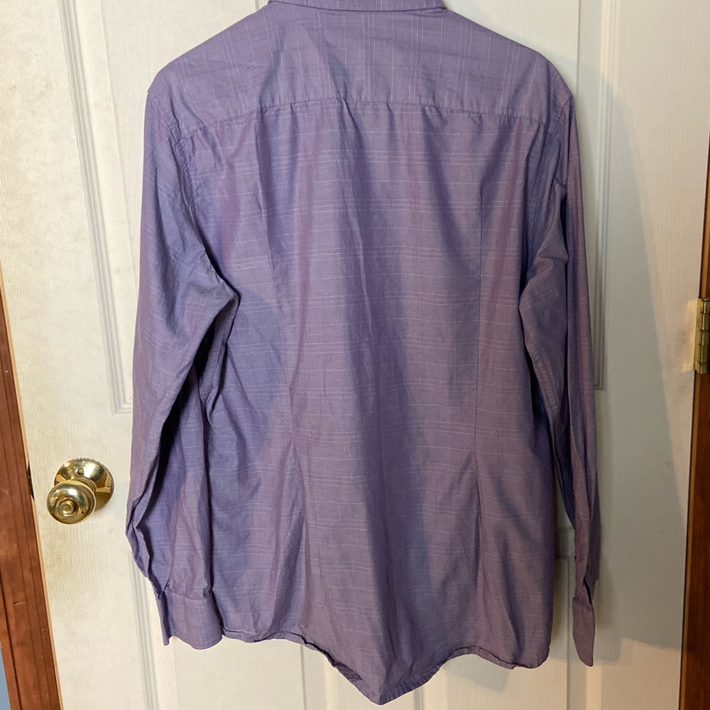 Marc Anthony Purple/ White Patterned Button Down … - image 3
